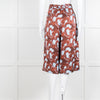 Equipment Blue and Rust Patterened Silk Shorts