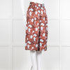 Equipment Blue and Rust Patterened Silk Shorts