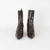 Fabrizio Viti Brown Croc Embossed Ankle High Leather Boots