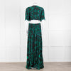 Ba&sh Green Black Cut Out Tiered Short Sleeve Maxi Dress