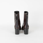 Fabrizio Viti Brown Croc Embossed Ankle High Leather Boots