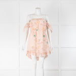 Athena Procopiou Pale Pink Cold Shoulder Mini Dress
