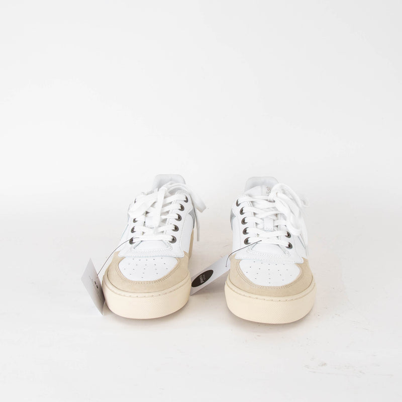 ba&sh White Leather Low Crush Trainers