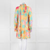 Ephemera Yellow Turquoise Pink Linen Oversized Short Dress