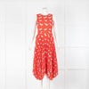 Markus Lupfer Red Sleeveless Dress With Rabbit Print