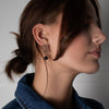 Chanel Gold Black Crystal CC Drop Earrings