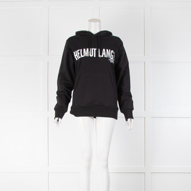 Helmut Lang Black Logo Print Hoodie