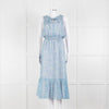 Ridley Blue Pink Paisley Silk Sleeveless Midi Dress
