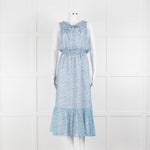Ridley Blue Pink Paisley Silk Sleeveless Midi Dress