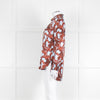 Equipment Blue and Rust Patterened Silk Shirt