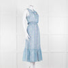 Ridley Blue Pink Paisley Silk Sleeveless Midi Dress