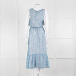 Ridley Blue Pink Paisley Silk Sleeveless Midi Dress