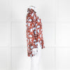 Equipment Blue and Rust Patterened Silk Shirt