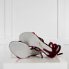 Rene Caovilla Burgundy Velvet Stilettos with Sparkle Soles