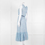 Ridley Blue Pink Paisley Silk Sleeveless Midi Dress
