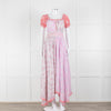 LoveShackFancy Pink Orange Ditzy Floral Puff Sleeve Maxi Dress