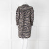 All Saints Green Khaki Puff Ruched Cuff Sleeved Mini Dress