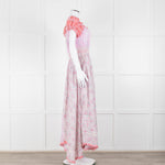 LoveShackFancy Pink Orange Ditzy Floral Puff Sleeve Maxi Dress