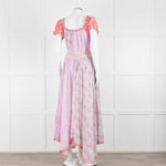 LoveShackFancy Pink Orange Ditzy Floral Puff Sleeve Maxi Dress
