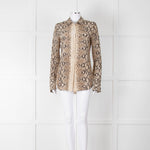 Joseph Brown Cream Snake Print Blouse