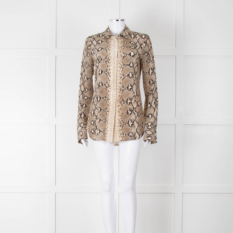 Joseph Brown Cream Snake Print Blouse