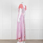 LoveShackFancy Pink Orange Ditzy Floral Puff Sleeve Maxi Dress