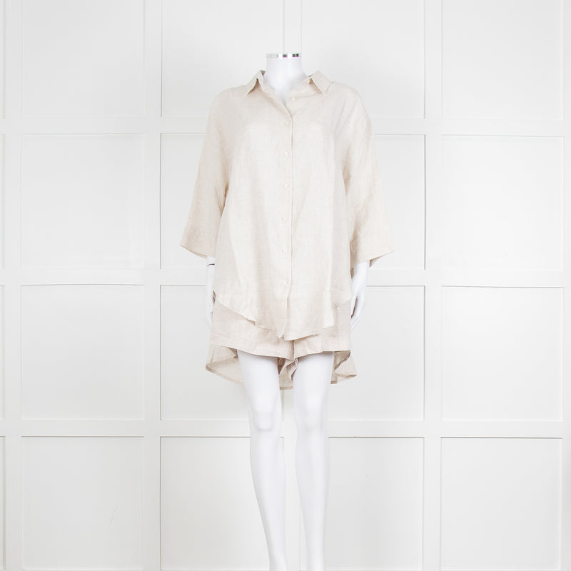 Nude Lucy Stone Linen Short Sleeve Shirt with Matching Shorts