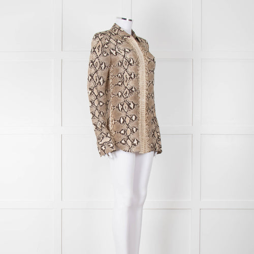 Joseph Brown Cream Snake Print Blouse