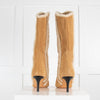 Iro Takari Camel Suede And Shearling Trim Kitten Heel Boots