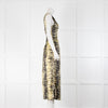 Ganni Yellow & Black Animal Print Sleeveless/Side Split Dress