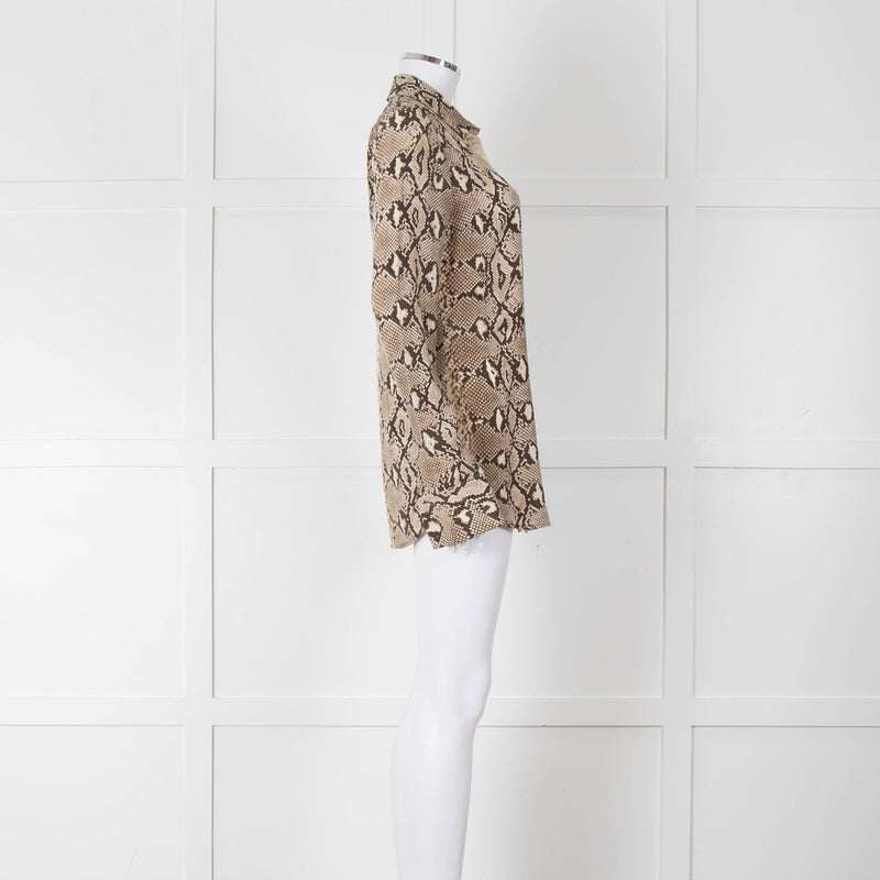 Joseph Brown Cream Snake Print Blouse