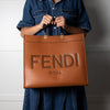 Fendi Large Sunshine Tote Bag in Brown Calfskin Leather