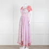 LoveShackFancy Pink Orange Ditzy Floral Puff Sleeve Maxi Dress