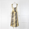 Ganni Yellow & Black Animal Print Sleeveless/Side Split Dress