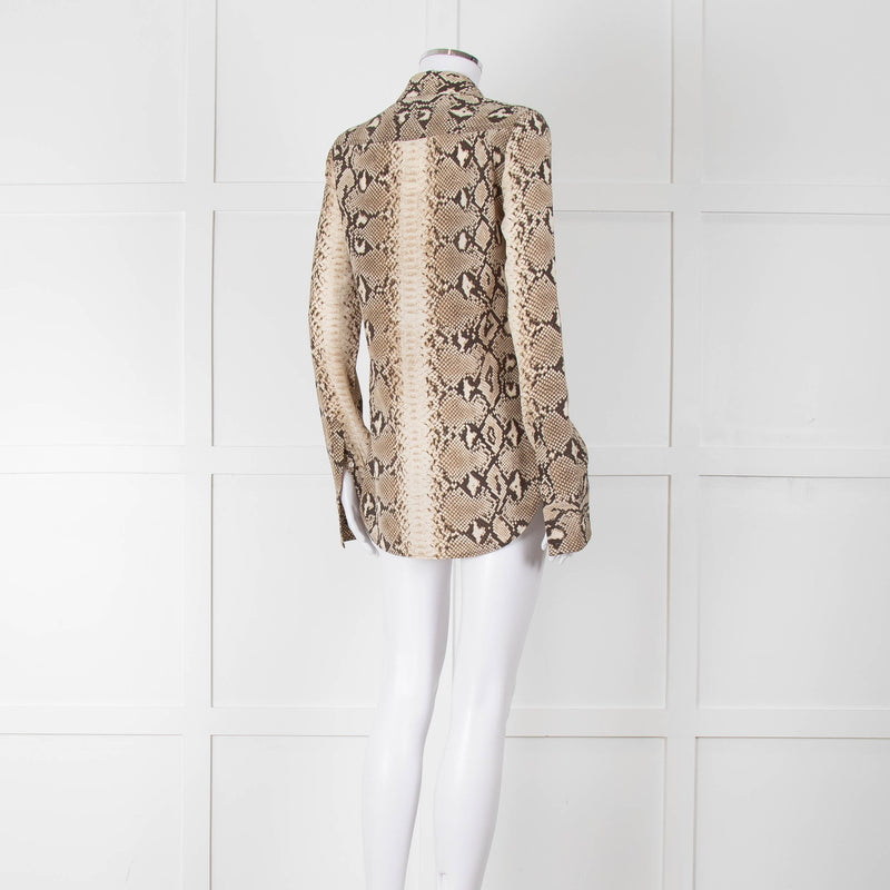 Joseph Brown Cream Snake Print Blouse