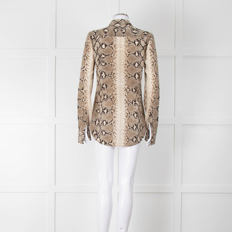 Joseph Brown Cream Snake Print Blouse
