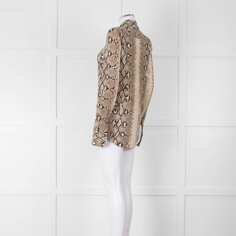 Joseph Brown Cream Snake Print Blouse