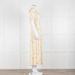 Ba&sh Yellow Floral Puff Sleeve Tiered Maxi Dress