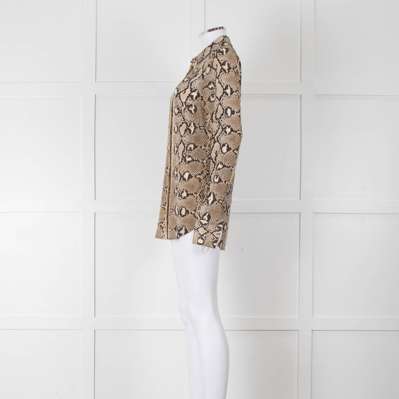 Joseph Brown Cream Snake Print Blouse
