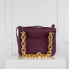 Bottega Veneta Burgundy Mount Bag with Chunky Chain