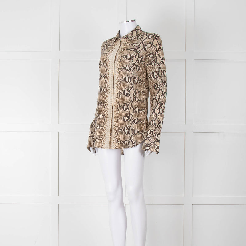 Joseph Brown Cream Snake Print Blouse