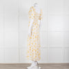 Ba&sh Yellow Floral Puff Sleeve Tiered Maxi Dress