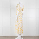 Ba&sh Yellow Floral Puff Sleeve Tiered Maxi Dress