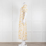 Ba&sh Yellow Floral Puff Sleeve Tiered Maxi Dress