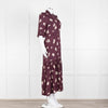 Wyse Burgundy Floral Short Sleeve Dress