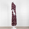 Wyse Burgundy Floral Short Sleeve Dress