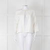 Max Mara Ivory Linen Stitch Detail Single Button Jacket