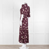 Wyse Burgundy Floral Short Sleeve Dress