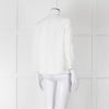 Max Mara Ivory Linen Stitch Detail Single Button Jacket