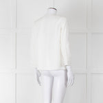 Max Mara Ivory Linen Stitch Detail Single Button Jacket
